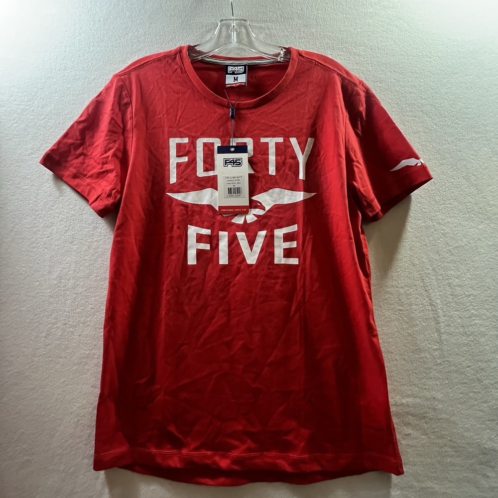 NWT F45 Forty Five Red Shirt M Fitness Training Athletic High Risk Red